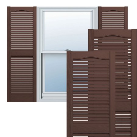 EKENA MILLWORK Builders Edge, Standard Cathedral Top Center Mullion, Open Louver Shutters, 10140036009 010140036009